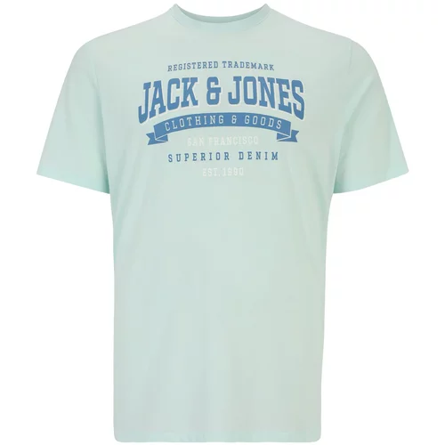 Jack & Jones Plus Majica svijetloplava / pastelno zelena / bijela