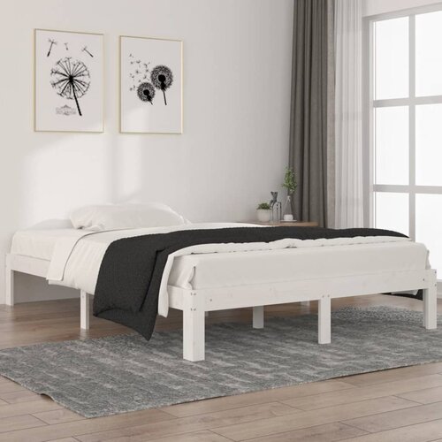 Okvir za krevet od masivne borovine bijeli 140 x 200 cm Cijene