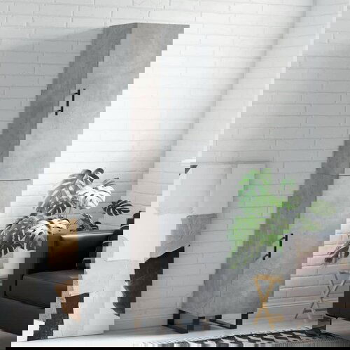 vidaXL Visoka omara betonsko siva 34,5x34x180 cm inženirski les Cene
