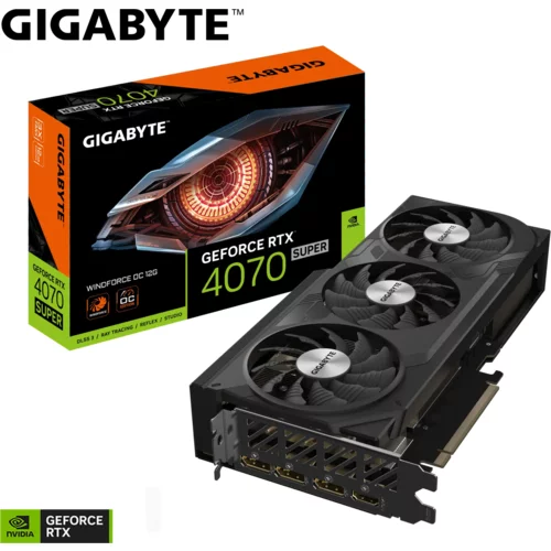 Gigabyte Grafična kartica GeForce RTX 4070 SUPER WINDFORCE OC 12G, 12GB GDDR6X, PCI-E 4.0