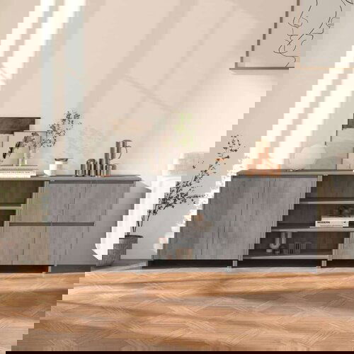  3-delna komoda siva sonoma konstruiran les, (20656150) Cene