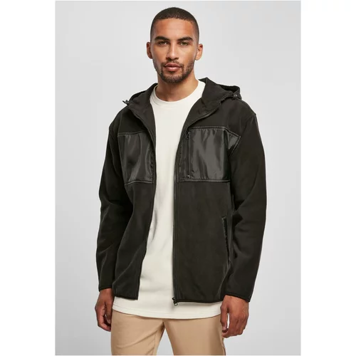 Urban Classics Plus Size Micro fleece jacket with hood black