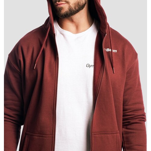 GymBeam Mu&amp;scaron;ka dukserica Zone Zip Up Cherrywood Slike