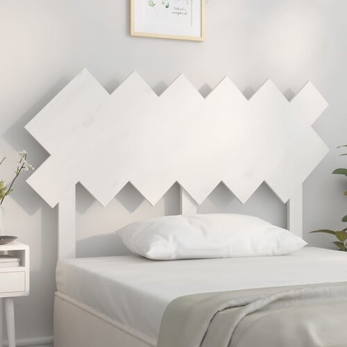 vidaXL Posteljno vzglavje belo 122,5x3x80,5 cm trdna borovina Cene