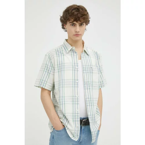 Wrangler Pamučna košulja za muškarce, boja: bež, regular, s klasičnim ovratnikom