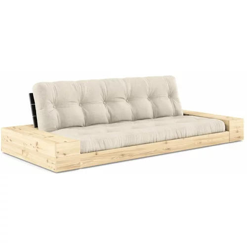 Karup Design Siva/bež lanena sklopiva sofa 244 cm Base –