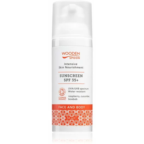 WoodenSpoon Skin Nourishment losjon za sončenje za obraz in telo SPF 35 50 ml