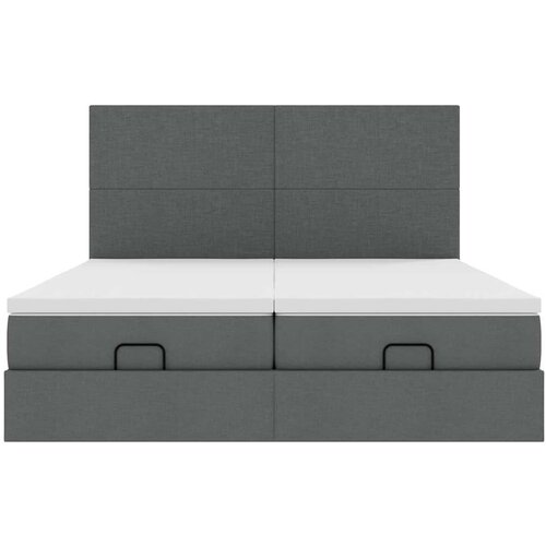 VidaXL otomanski okvir kreveta s madracima tamnosivi 200x200cm tkanine Slike