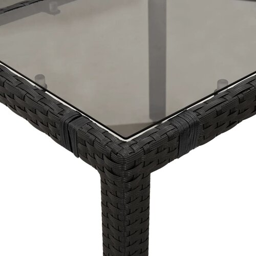  7-dijelni vrtni blagovaonski set s jastucima crni od poliratana Crna 150 x 90 x 75 cm Slike
