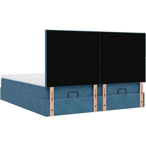 VidaXL Okvir kreveta s madracima tamnoplavi 160x200cm bar&amp;scaron;unasti Slike