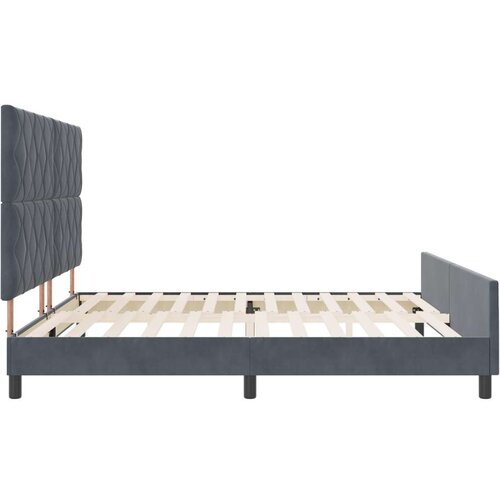  Tamnosivi Velvet Krevet 200x200 cm Slike