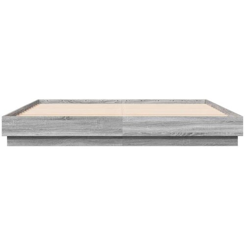  okvir kreveta s led svjetlima siva boja hrasta 180 x 200 cm Slike