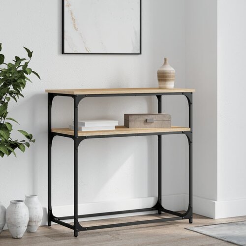 VidaXL Konzolni stol boja hrasta 75 x 35 5 x 75 cm konstruirano drvo Slike