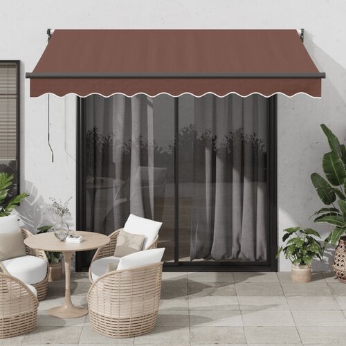 vidaXL ročno zložljiva tenda rjava 300x250 cm Cene