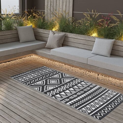 vidaXL Zunanja preproga črna 80x150 cm PP Cene