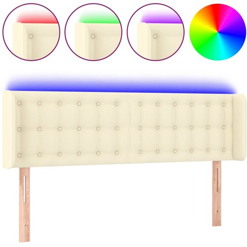  LED uzglavlje krem 147x16x78/88 cm od umjetne kože Slike