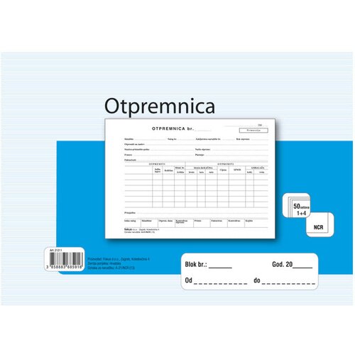  OBRAZAC A-21/NCR OTPREMNICA A5 1 PLUS 4 FOKUS Cene