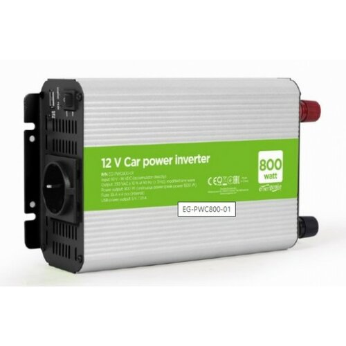 Gembird EG-PWC800-01 12V Auto inverter DC/AC 800W+USB port Cene