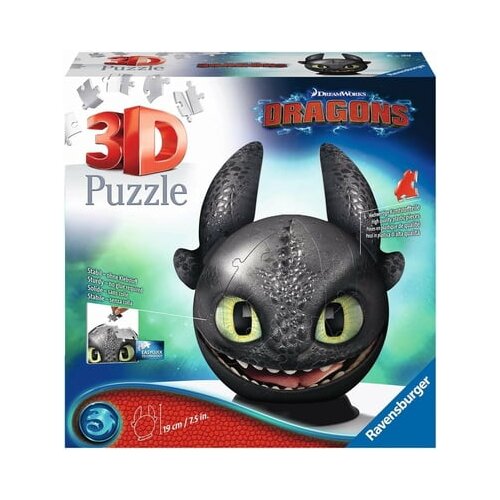 Ravensburger Puzzle - 3D Puzzle - Kako izuriti svojega zmaja 3, Brezzobi z ušesi, 72 delov Cene