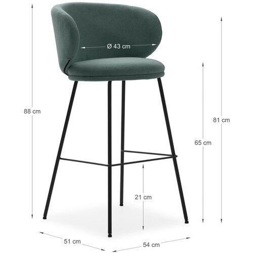 Marckeric Zeleni barski stoli v kompletu 2 ks (vi&amp;scaron;ina sedeža 65 cm) Rush &amp;ndash; Slike