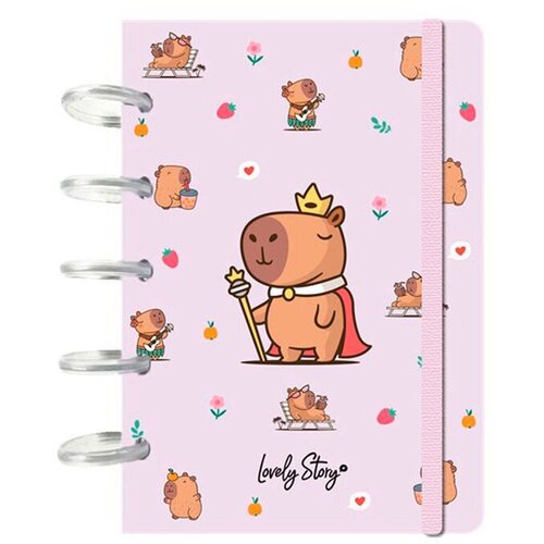 LOVELY STORY Bilježnica A6 Capibara Majesty, 100 listova na kvadratiće Slike