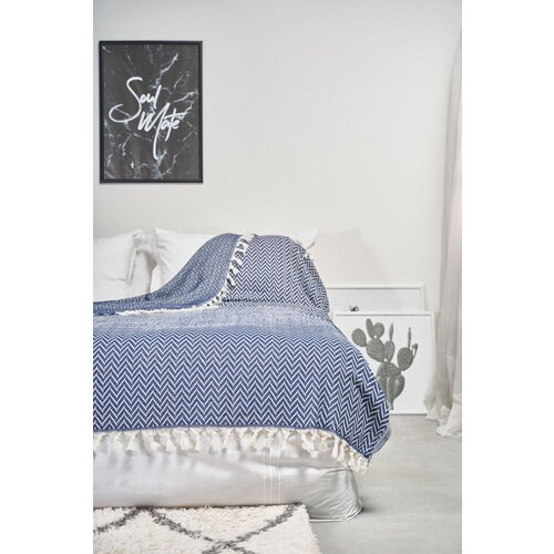 Aberto Design double Prekrivač Zigzag, 200x230cm, Teget Slike