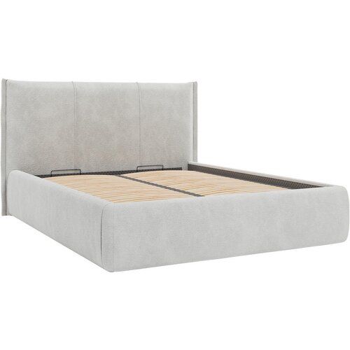 MID.YOU OBLAZINJENA POSTELJA 140 cm x 200 cm , les, tekstil, leseni material svetlo siva Slike