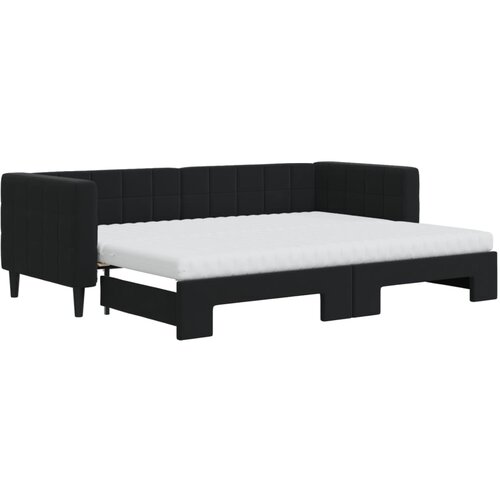 VidaXL Izvlečna dnevna postelja z vzmetnicami črna 80x200 cm žamet, (20999185) Slike