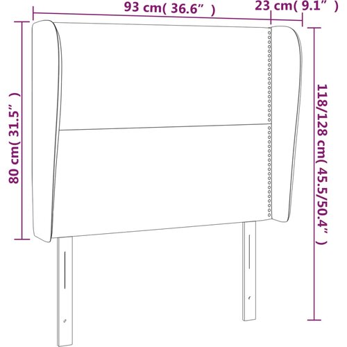  Uzglavlje s u&amp;scaron;ima crno 93x23x118/128 cm od umjetne kože Slike