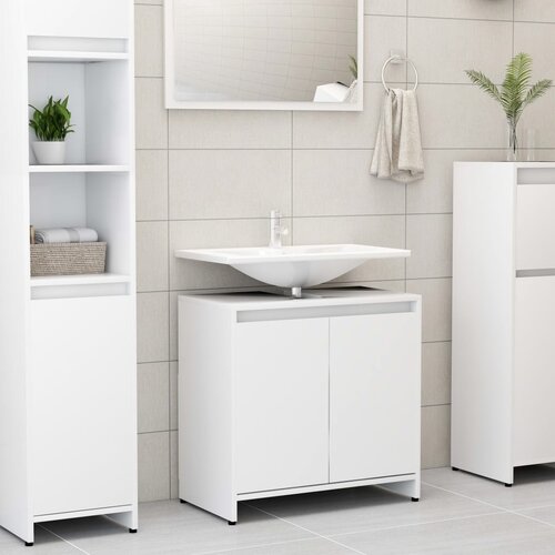 The Living Store Kopalniška omarica bela 60x33x61 cm iverna plošča - Kopalniška Omarica, (21436612) Cene