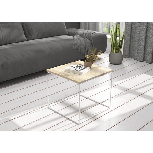 ADRK Moderna kavna mizica ELENA 50x50 - BELA-SONOMA HRAST Cene