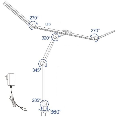  LED prigu&amp;scaron;iva fleksibilna stona lampa LED/36W/230V 3000-6500K CRI 92 crna Slike