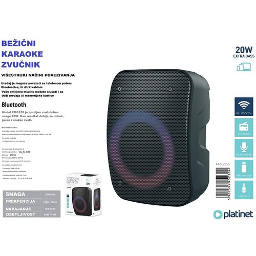 Omega zvučnik Platinet PMG255 BT5.0, 20W Cene
