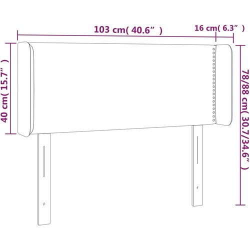  LED uzglavlje sivo 103x16x78/88 cm od umjetne kože Slike