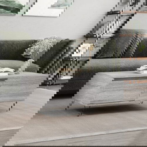 VidaXL Klubska mizica siva sonoma 90x50x36,5 cm inženirski les Slike