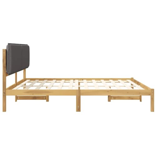  Krevetni okvir s tapiciranim uzglavljem - Bijelo prana i svijetlosiva 200 x 200 cm Slike