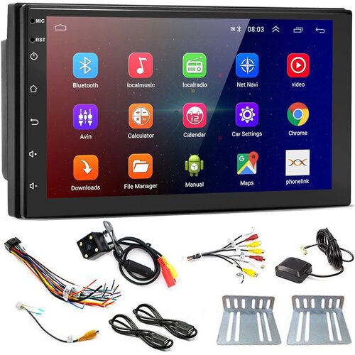  12-24V 2DIN LCD avtoradio 4x45W 2x USB Bluetooth ANDROID 8.1 + kamera Cene