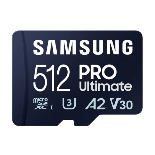 Samsung microsd 512GB, pro ultimate, sdxc, uhs-i U3 V30 A2, read up to 200MB/s, write up to 130 mb/s, for 4K and fullhd video recording, w/sd adapter Cene