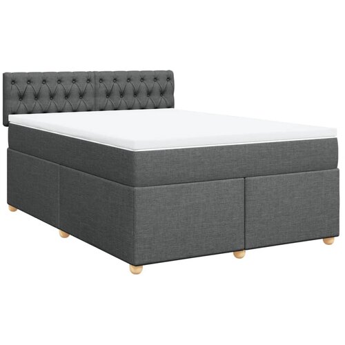 Maison Chic Box spring postelja - Vzmetna postelja z vzmetnico temno siva 140x200 cm blago SL17945, (21894572) Cene