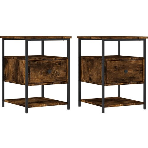 Maison Chic Dvo delni komplet Nočne omarice - Nočne mize dimljeni hrast 40x42x56 cm inženirski les, (21689609) Slike