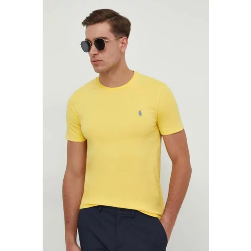 Polo Ralph Lauren Bombažna kratka majica moški, rumena barva
