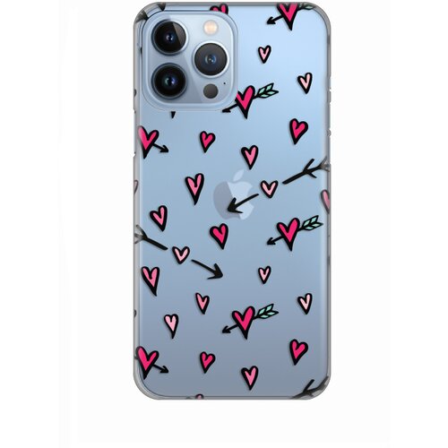 maska Silikonska Print Skin za iPhone 13 Pro Max 6.7 Hearts Pattern Slike