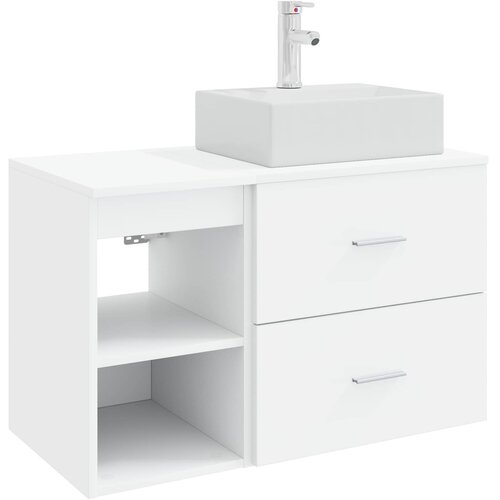 vidaXL Komplet pohi&scaron;tva za kopalnico 2 pcs Bela Inženirski les, (5000246161) Cene