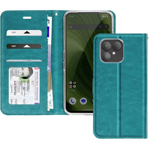Avizar Preklopna torbica za Fairphone 6 z vgrajenim držalom za kartice in video stojalom, Turkizna, (5000014585) Cene