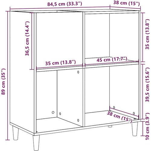 VidaXL Ormarić za ploče Artisan hrast 84,5x38x89 cm izrađeno drvo Slike