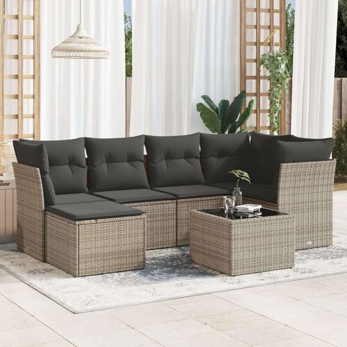 VidaXL 7-dijelni set vrtnih sofa sivi od poliratana Slike