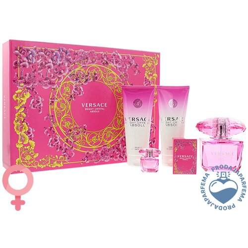 Versace Bright Crystal Absolu 90ml EDP + minijatura 5ml + Body Losion 100ml + Gel za tuširanje 100ml Cijene