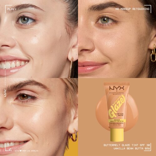 NYX Professional Makeup Buttermelt Glaze Soft Glow Skin Tint SPF30 puder za sve vrste kože 30 ml nijansa 02 Vanilla Bean Butta Slike
