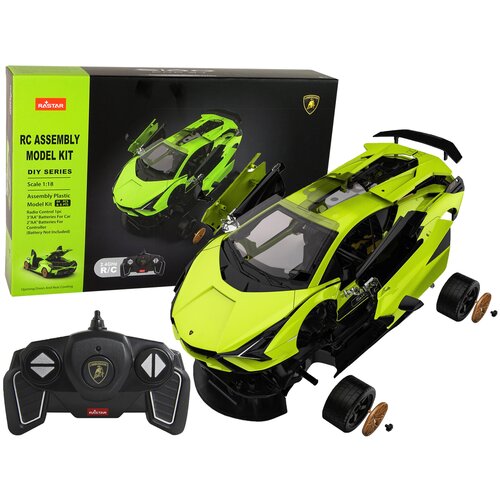  Licencirani auto na daljinsko upravljanje za sastavljanje 1:18 Lamborghini Sian - zeleni Cijene