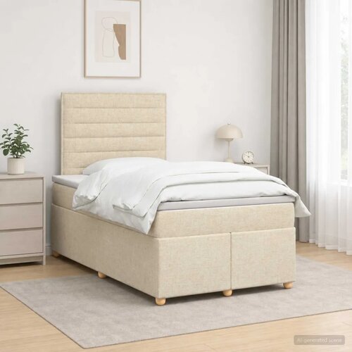  Boxspring krevet s madracem Krem 120 x 190 cm Tkanina - Krem 120 x 190 cm Dizajn linija Cene